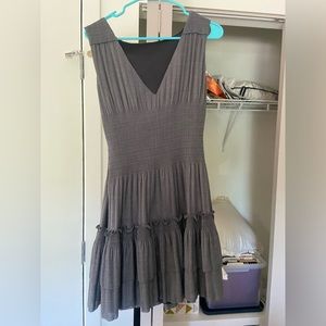 Gray ruffles dress with ruffles